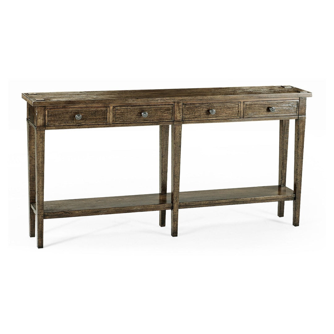 Four Drawer Console-Jonathan Charles-JCHARLES-491083-CFW-Console TablesCountry Walnut-5-France and Son