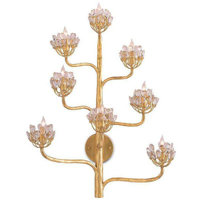 Agave Americana Gold Wall Sconce-Currey-CURY-5000-0058-Wall LightingGold Leaf-2-France and Son