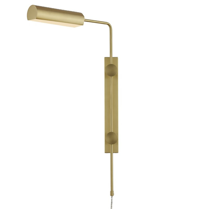 Satire Brass Swing - Arm Wall Sconce-Currey-CURY-5000-0201-Outdoor Wall SconcesBrushed Brass-1-France and Son