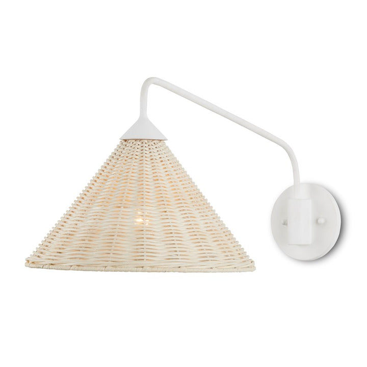 Basket Swing - Arm Wall Sconce-Currey-CURY-5000-0219-Wall LightingWhite/Bleached Natural-4-France and Son