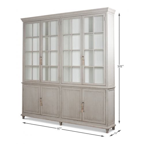 Harper Glass Front Bookcase-SARREID-SARREID-53450-Bookcases & Cabinets-1-France and Son