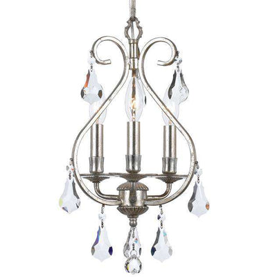 Ashton 3 Light Hand Cut Crystal Mini Chandelier-Crystorama Lighting Company-CRYSTO-5013-OS-CL-MWP-ChandeliersOlde Silver-2-France and Son