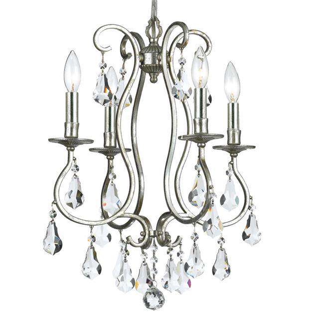 Ashton 4 Light Clear Crystal Mini Chandelier-Crystorama Lighting Company-CRYSTO-5014-OS-CL-MWP-ChandeliersOlde Silver-2-France and Son