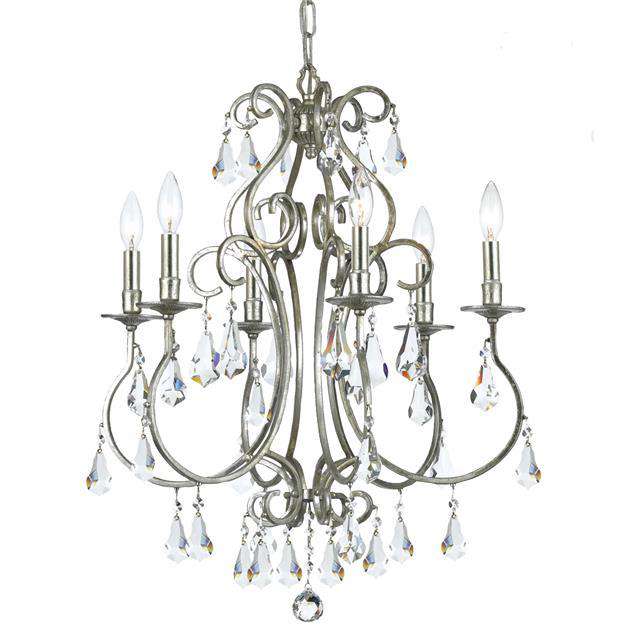 Ashton 6 Light Chandelier-Crystorama Lighting Company-CRYSTO-5016-OS-CL-MWP-ChandeliersOlde Silver-2-France and Son