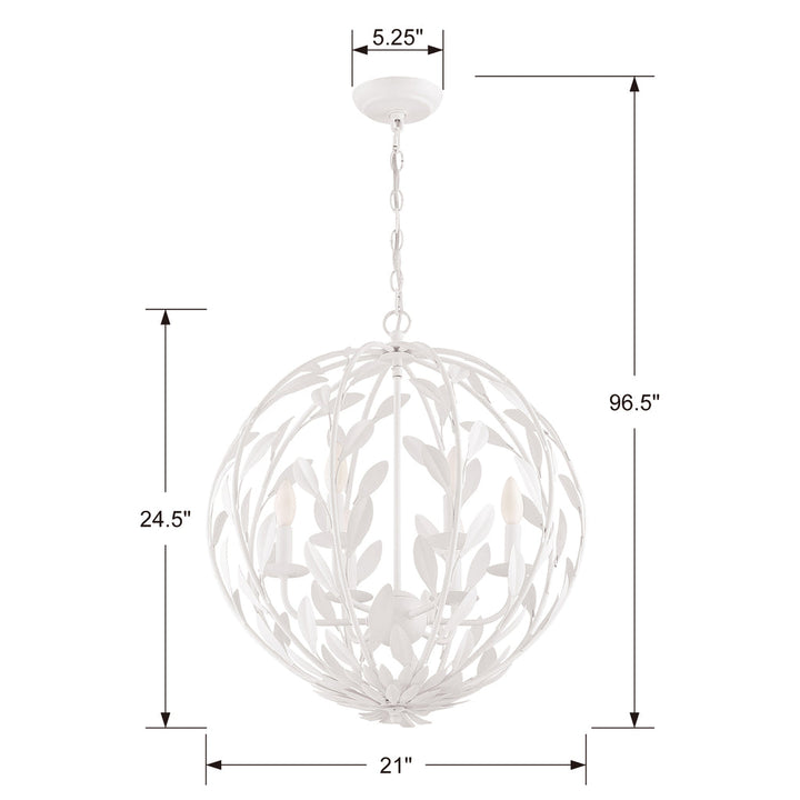 Broche 6 Light Sphere Chandelier-Crystorama Lighting Company-CRYSTO-506-MT-Chandeliers-5-France and Son