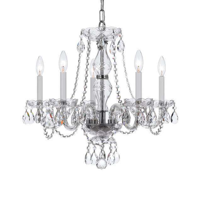 Traditional Crystal 5 Light Chandelier-Crystorama Lighting Company-CRYSTO-5085-CH-CL-MWP-ChandeliersChrome-Clear Crystal-2-France and Son