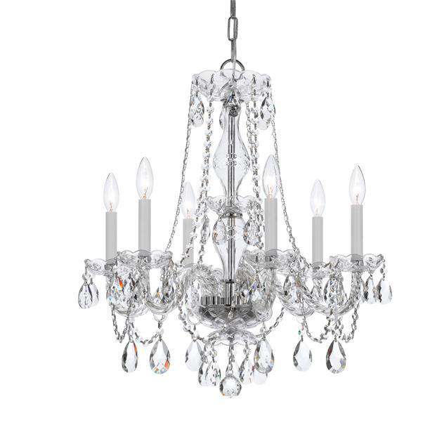 Traditional Crystal 6 Chandelier-Crystorama Lighting Company-CRYSTO-5086-CH-CL-MWP-ChandeliersChrome-Clear Crystal-2-France and Son