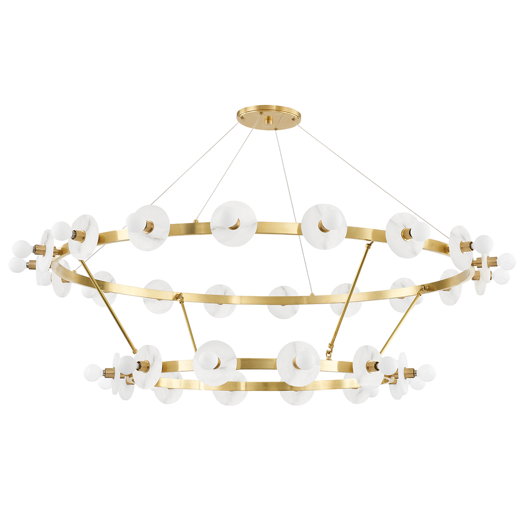 Austen 30 Light Chandelier-Hudson Valley-HVL-4262-AGB-ChandeliersAged Brass-1-France and Son