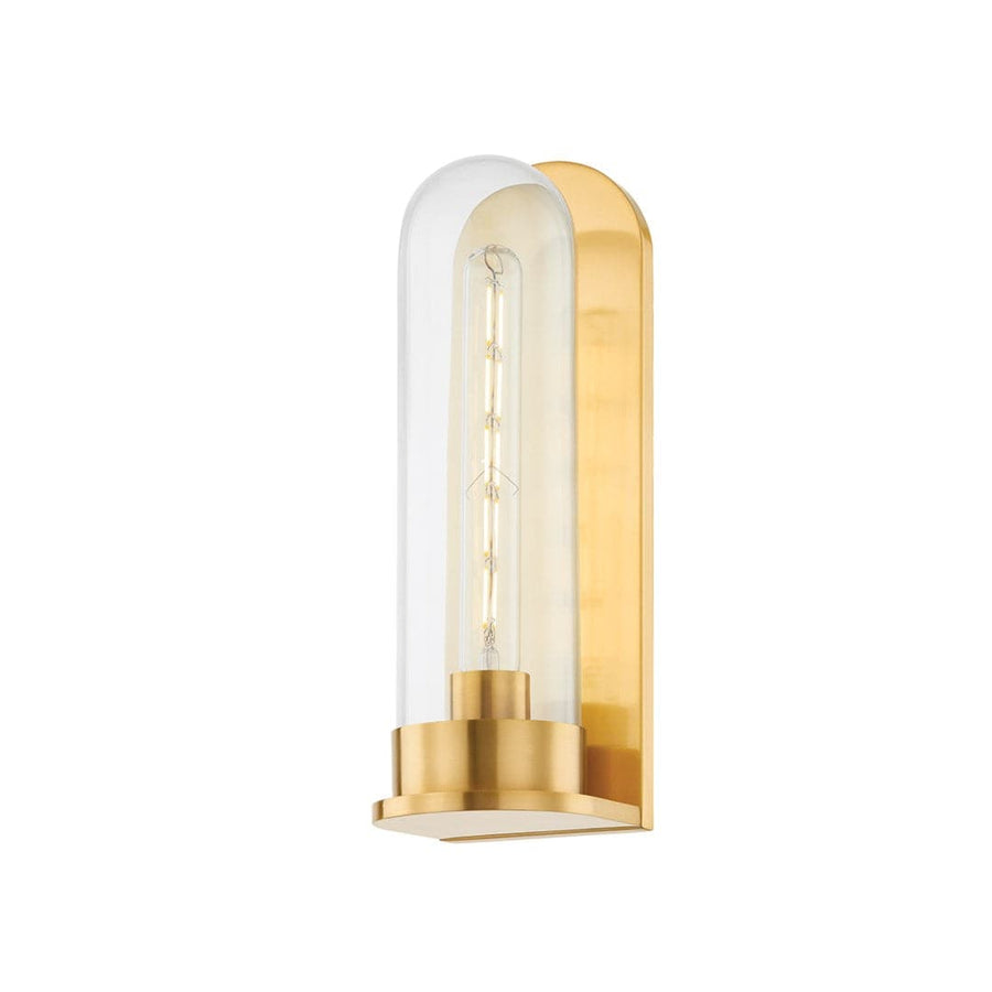Irwin 1 Light Sconce-Hudson Valley-HVL-7800-AGB-Wall LightingAged Brass-1-France and Son