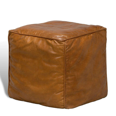 Leather Sitting Cube-SARREID-SARREID-29340-Stools & Ottomans-3-France and Son