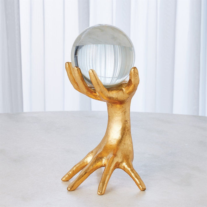 Hands on Sphere Holder-Global Views-GVSA-8.82912-DecorLarge-Gold Leaf-3-France and Son