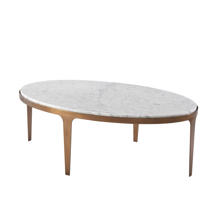 Gennaro Oval Marble Cocktail Table-Theodore Alexander-THEO-5112-038-Coffee Tables-1-France and Son