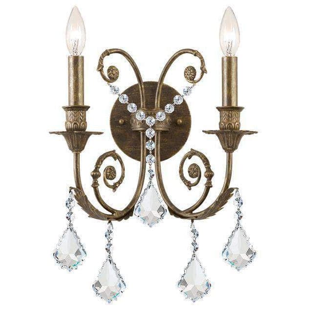 Regis 2 Light Sconce-Crystorama Lighting Company-CRYSTO-5112-OS-CL-MWP-Wall LightingSilver-Clear Crystal-5-France and Son