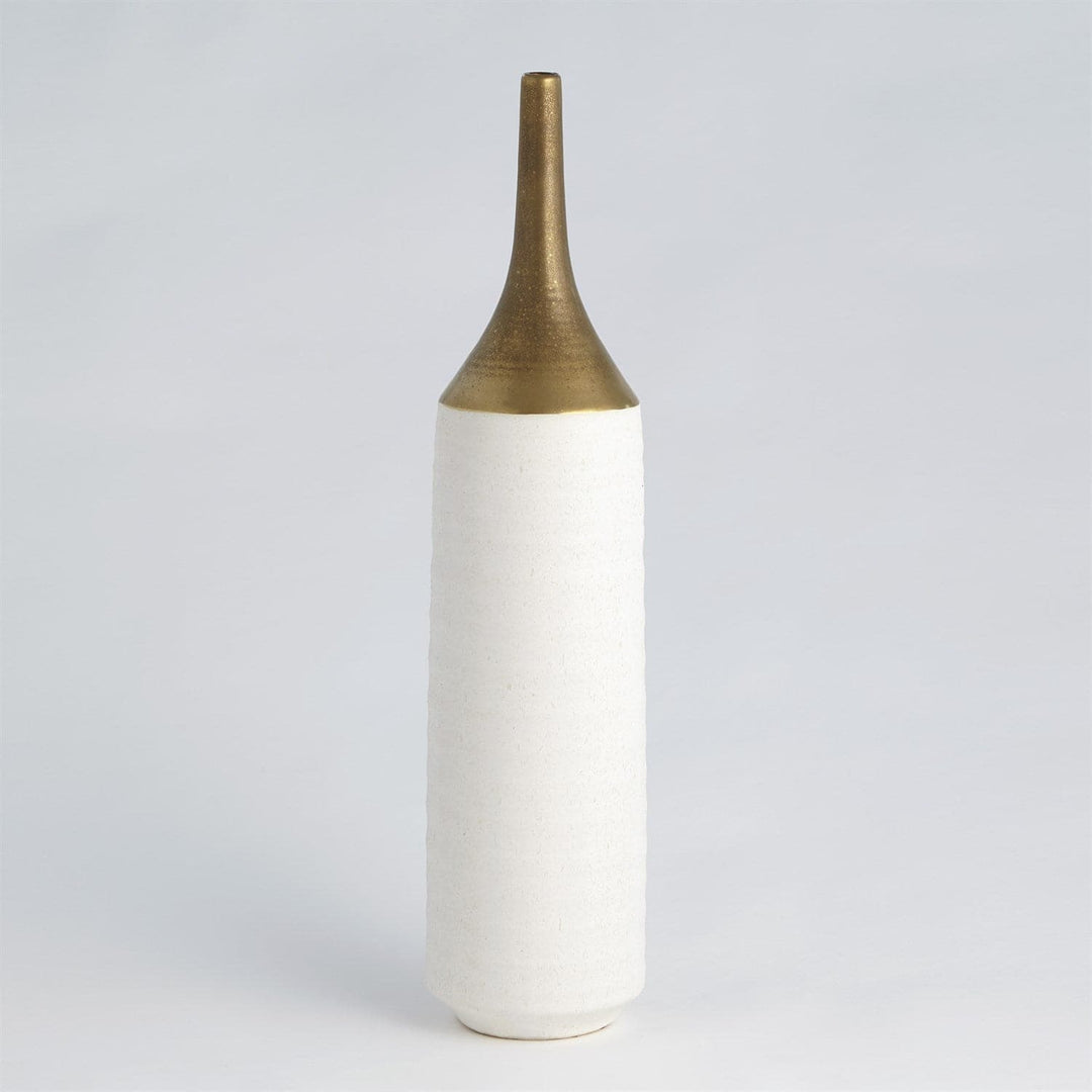 Two-Toned Vase-Global Views-GVSA-8.82965-VasesLarge-Gold/White-3-France and Son