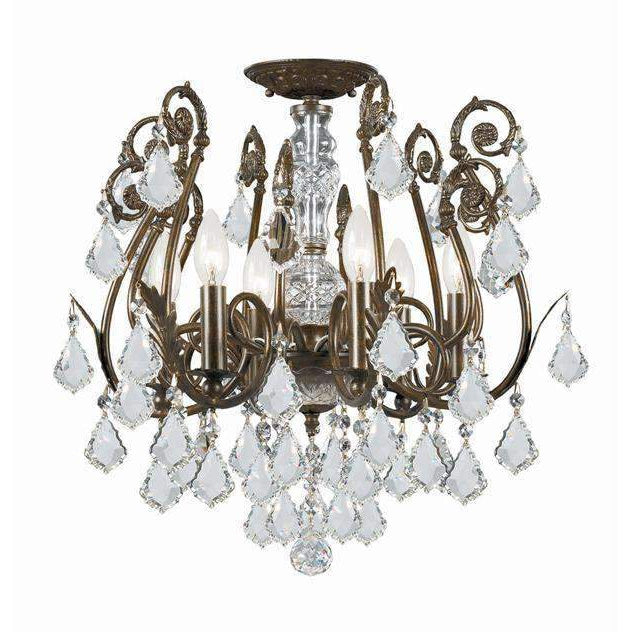 Regis 6 Light Semi-Flush-Crystorama Lighting Company-CRYSTO-5115-OS-CL-MWP-Flush MountsSilver-Hand Cut Crystal-1-France and Son