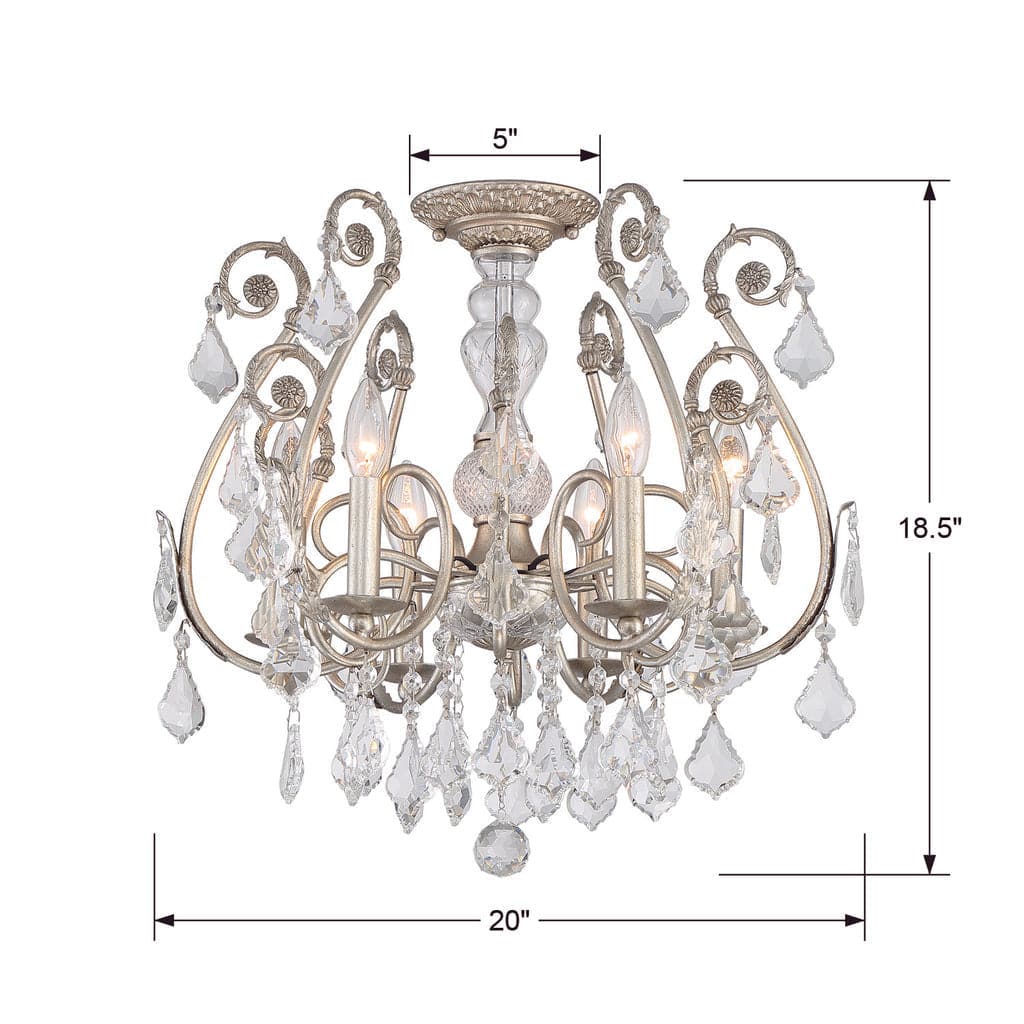 Regis 6 Light Clear Hand Cut Crystal Semi-Flush-Crystorama Lighting Company-CRYSTO-5115-OS-CL-MWP_CEILING-Flush Mounts-4-France and Son