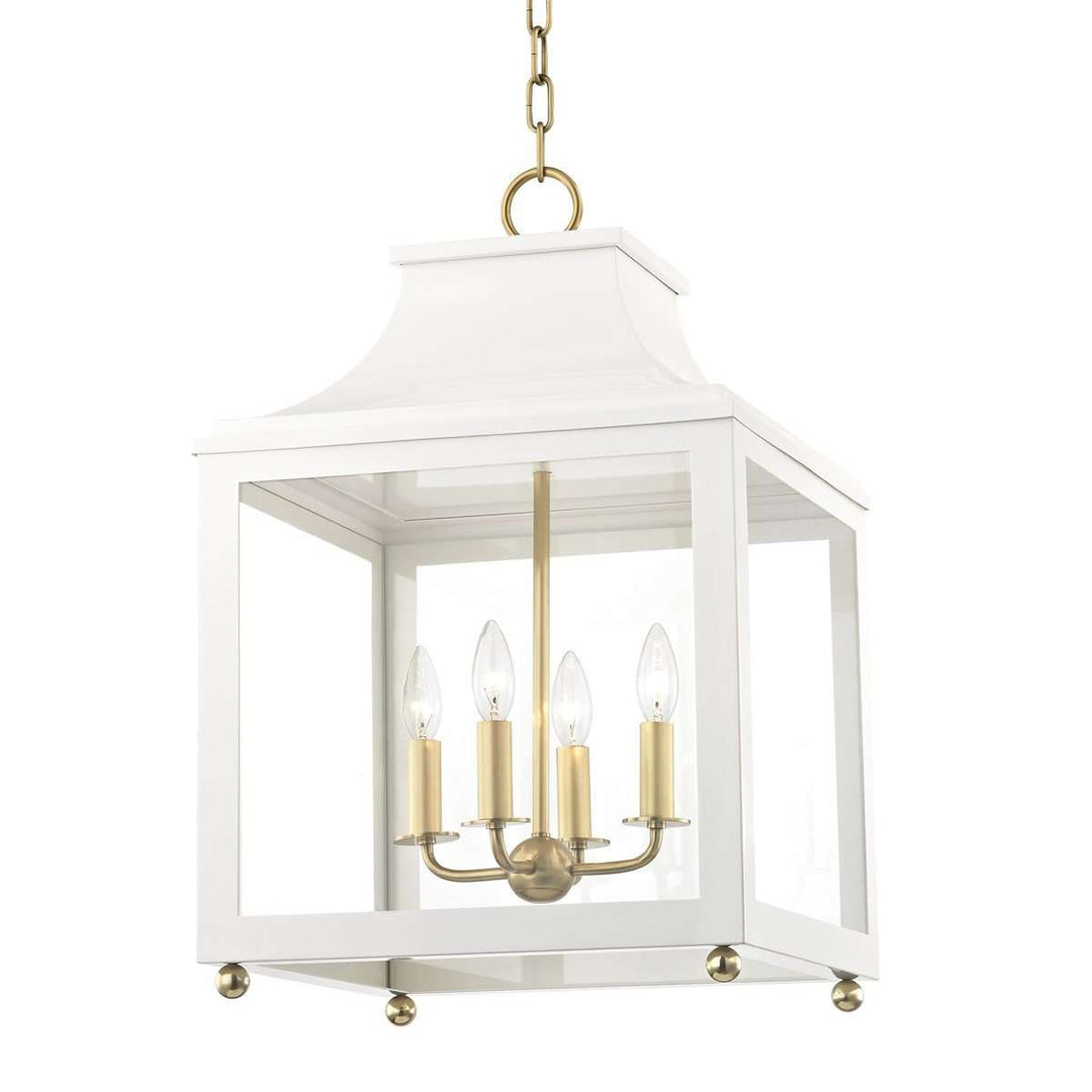 Leigh 4 Light Large Pendant-Mitzi-HVL-H259704L-AGB/WH-PendantsGold/White-3-France and Son