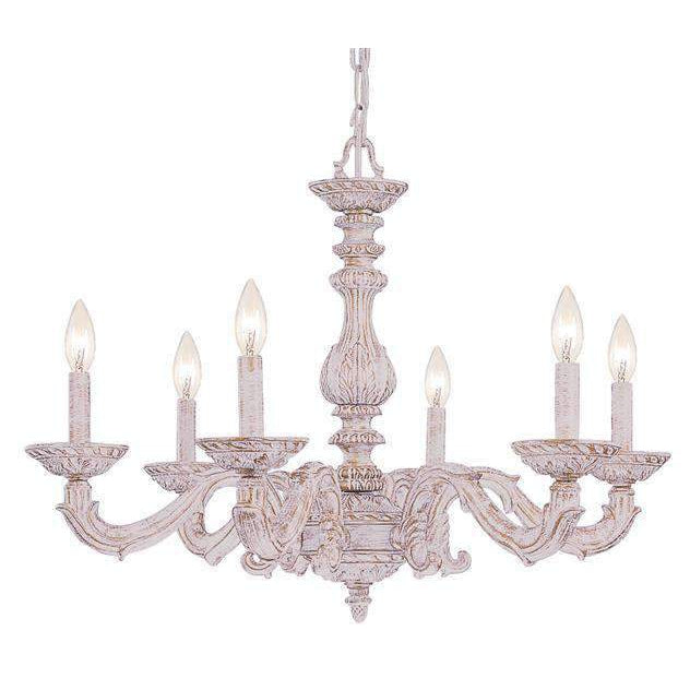 Paris Market 6 Light Bronze Chandelier-Crystorama Lighting Company-CRYSTO-5126-AW-ChandeliersWhite-2-France and Son