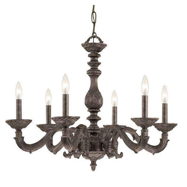 Paris Market 6 Light Bronze Chandelier-Crystorama Lighting Company-CRYSTO-5126-AW-ChandeliersWhite-1-France and Son