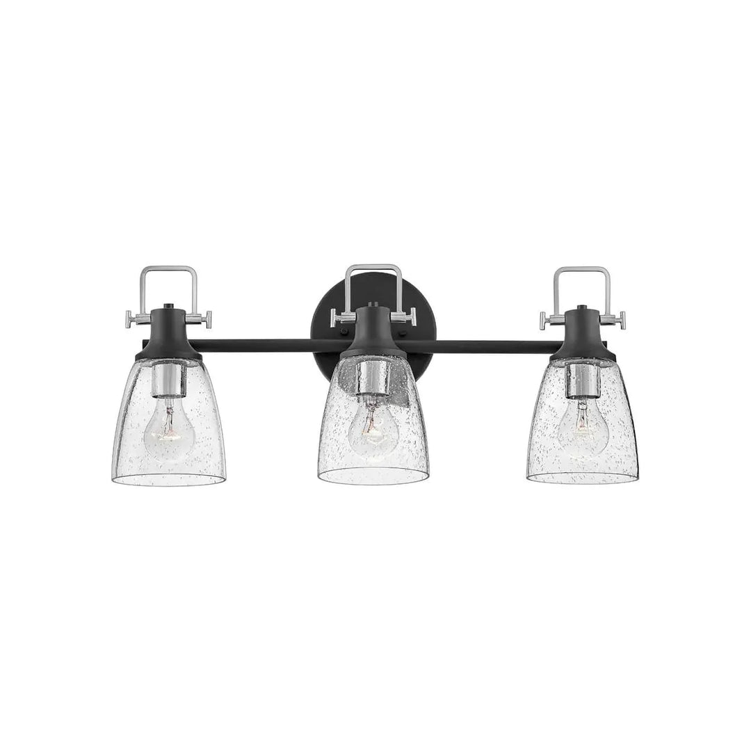 Bath Easton - Three Light Vanity-Hinkley Lighting-HINKLEY-51273BK-CM-Bathroom LightingBlack with Chrome accents-3-France and Son