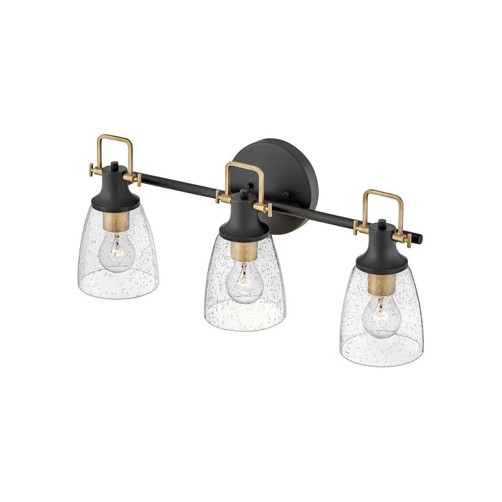 Bath Easton - Three Light Vanity-Hinkley Lighting-HINKLEY-51273BK-Bathroom LightingBlack with Heritage Brass accents/NON LED-2-France and Son