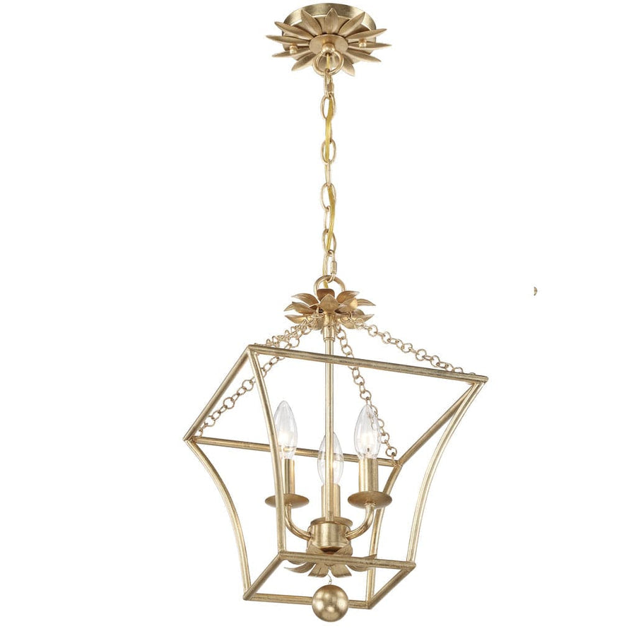 Broche 3 Light Lantern-Crystorama Lighting Company-CRYSTO-514-GA-Outdoor Post LanternsAntique Gold-1-France and Son