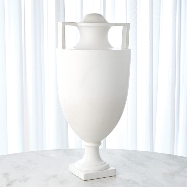 Square Handle Amphora Urn-Global Views-GVSA-3.31606-VasesMatte Black-5-France and Son