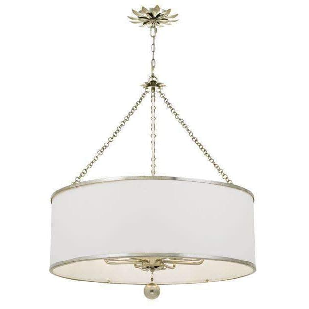 Broche 8 Light Chandelier-Crystorama Lighting Company-CRYSTO-515-SA-ChandeliersAntique Silver-2-France and Son