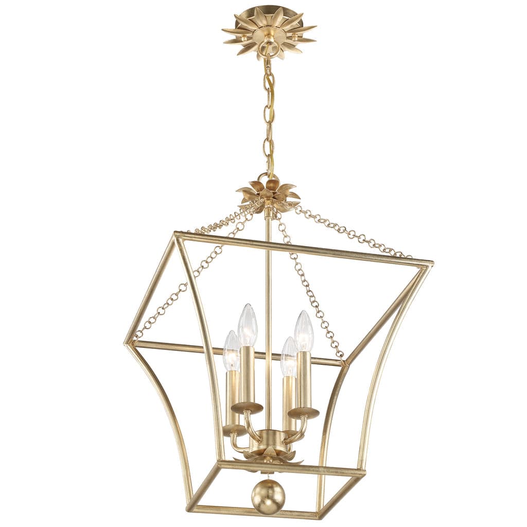 Broche 4 Light Lantern-Crystorama Lighting Company-CRYSTO-516-GA-Outdoor Post LanternsAntique Gold-1-France and Son