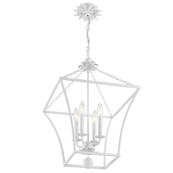 Broche 4 Light Lantern-Crystorama Lighting Company-CRYSTO-516-MT-Outdoor Post LanternsMatte white-3-France and Son