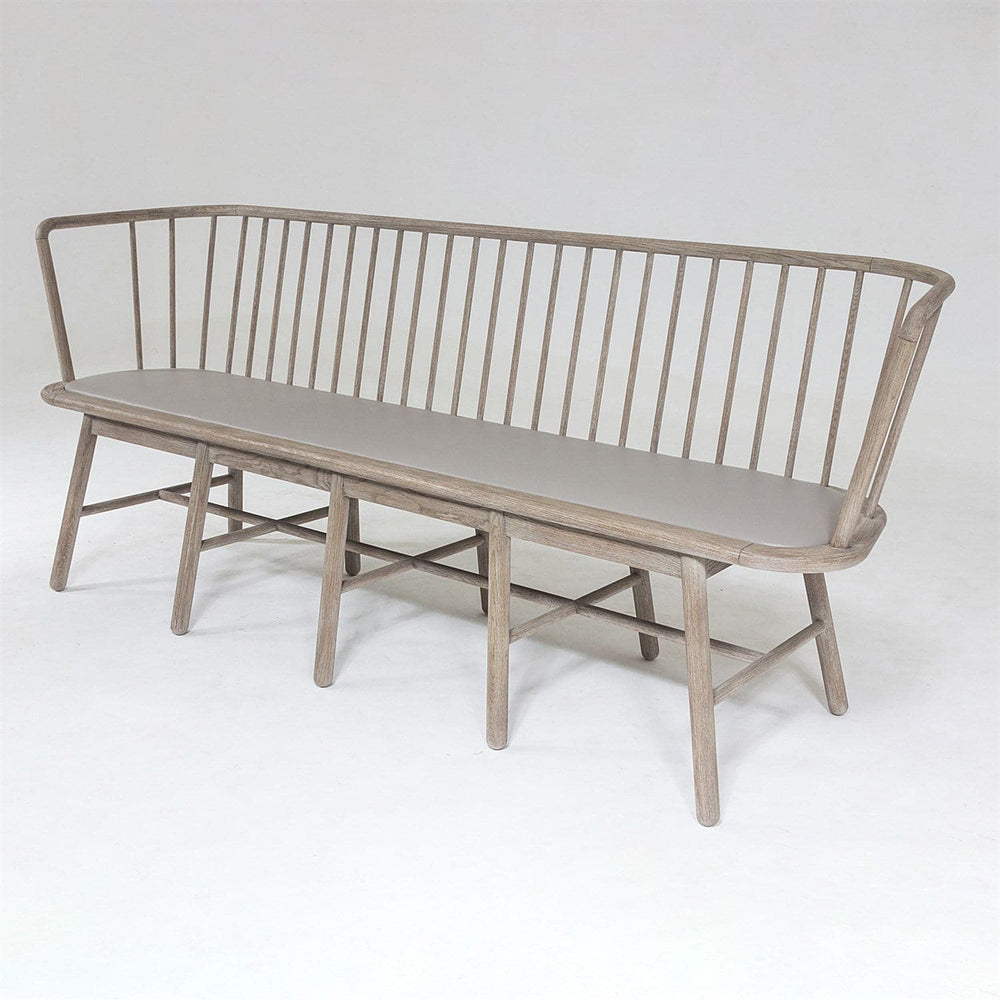 Spindle Long Bench-Global Views-GVSA-7.20205-BenchesGrey Leather-2-France and Son