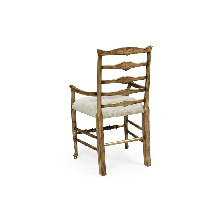 Triangular Ladderback Arm Chair-Jonathan Charles-JCHARLES-492300-AC-DTM-F400-Dining Chairs-3-France and Son