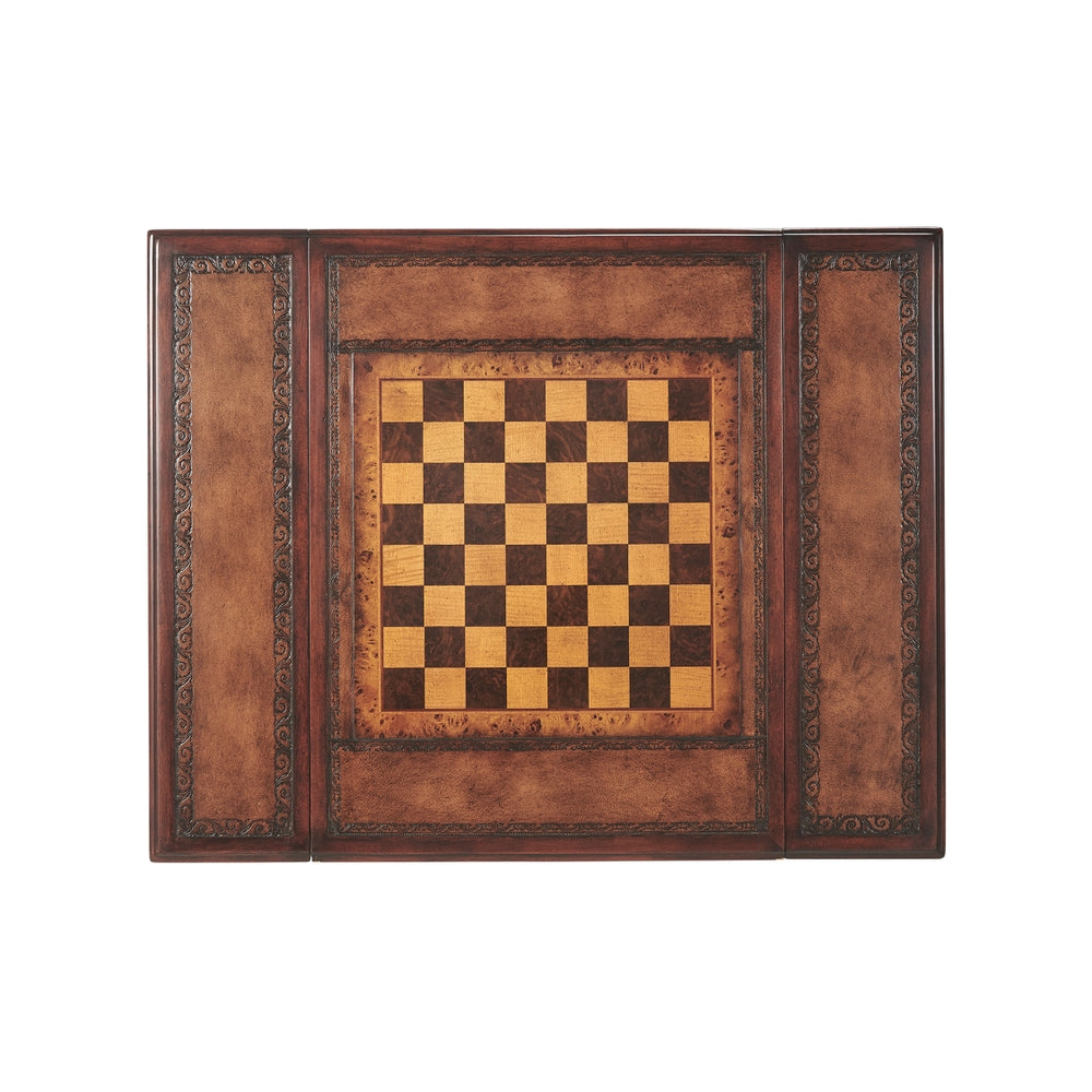 Spiral Turned Games Table-Theodore Alexander-THEO-5200-002BN-Game Tables-5-France and Son