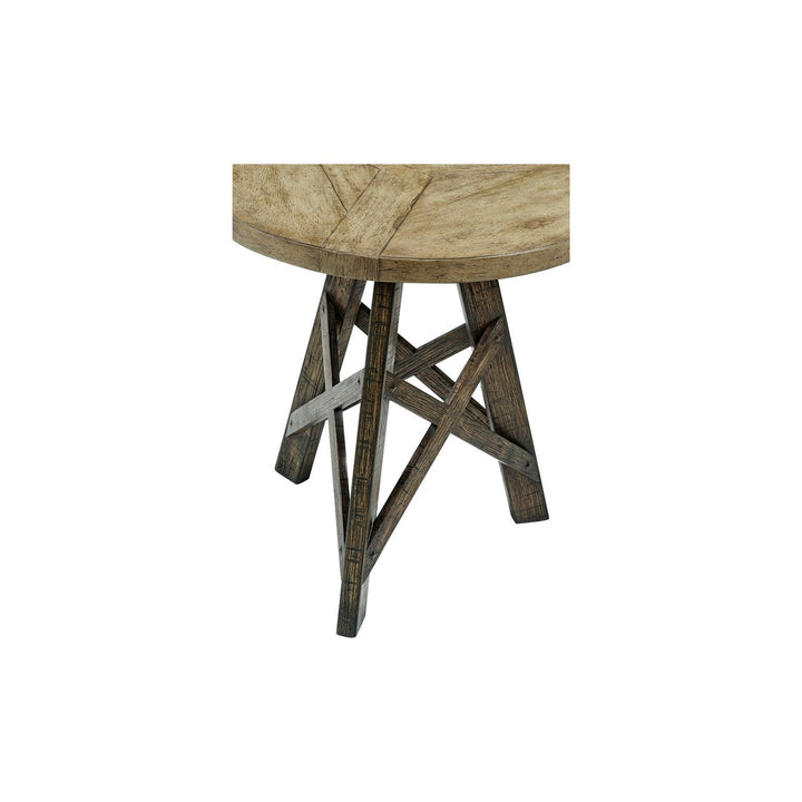 Rustic Circular Lamp Table-Jonathan Charles-JCHARLES-491075-CFW-Side TablesCountry Walnut-7-France and Son