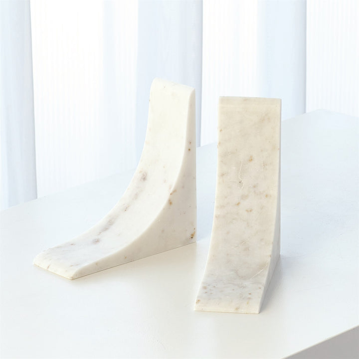 Sleek Bookends - White - (Pair)-Global Views-GVSA-9.93045-Bookends-1-France and Son