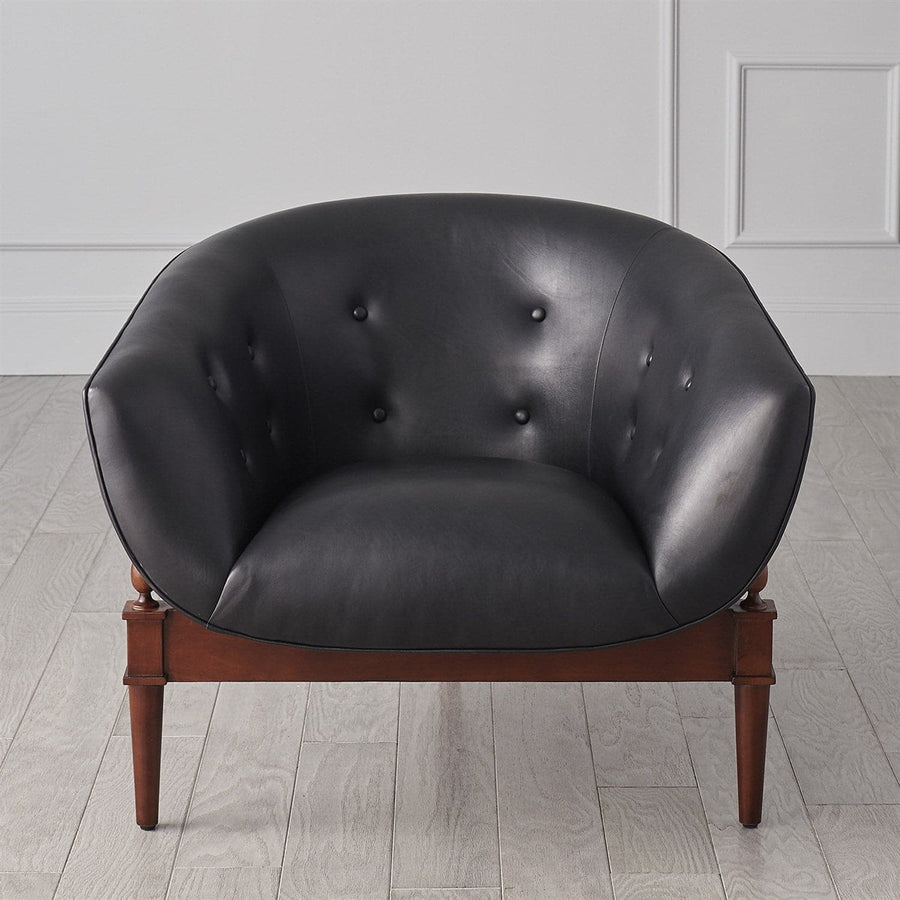 Mimi Chair - Black Marbled Leather-Global Views-GVSA-2650-Lounge Chairs-1-France and Son