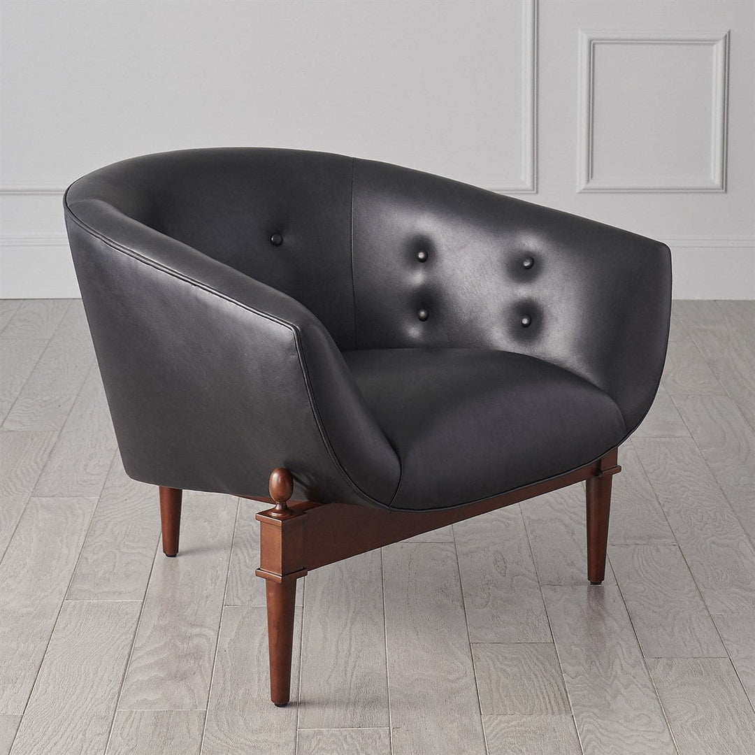 Mimi Chair - Black Marbled Leather-Global Views-GVSA-2650-Lounge Chairs-3-France and Son