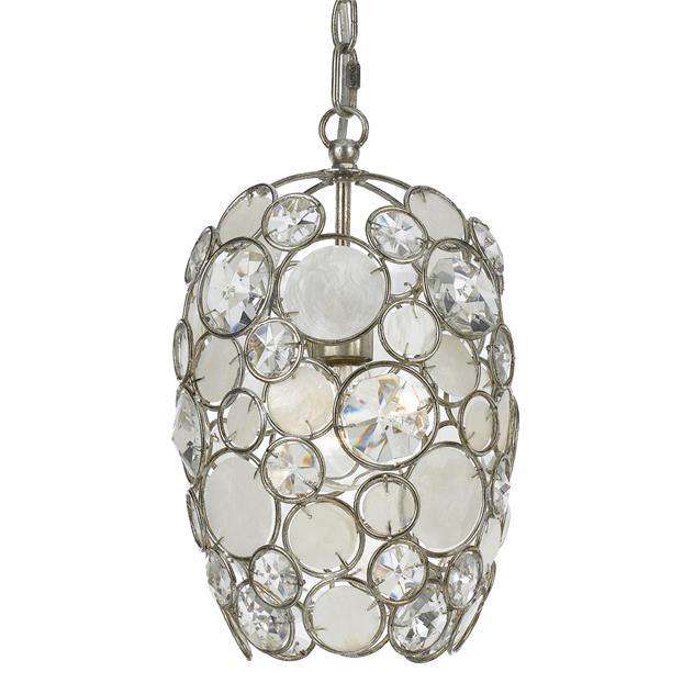 Palla 1 Light Antique Silver Mini Chandelier-Crystorama Lighting Company-CRYSTO-523-SA-Chandeliers-1-France and Son