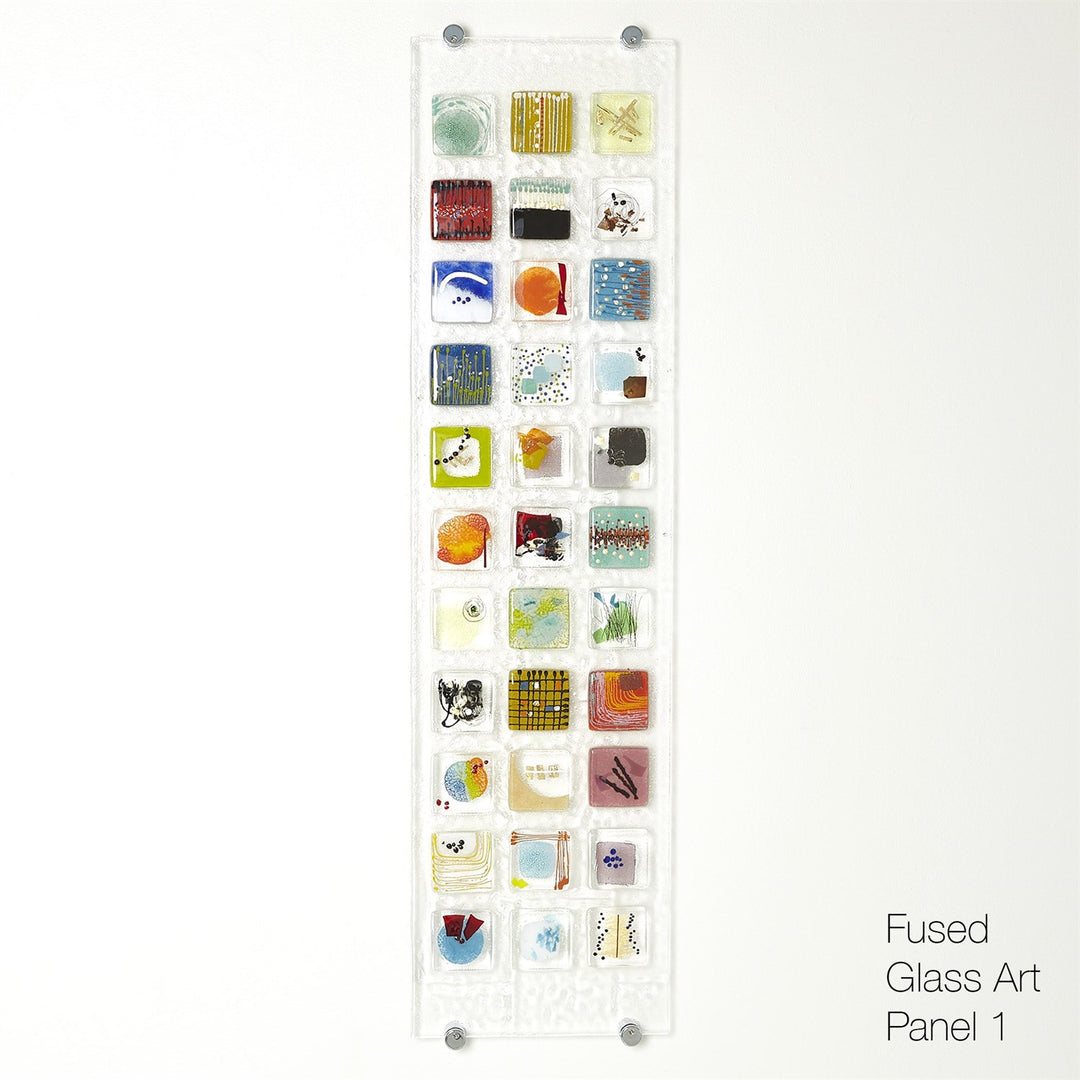 Fused Glass Art Wall Panel-Global Views-GVSA-1.10788-Wall ArtPanel 1-3-France and Son