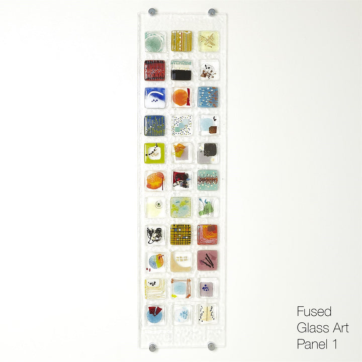 Fused Glass Art Wall Panel-Global Views-GVSA-1.10788-Wall ArtPanel 1-3-France and Son