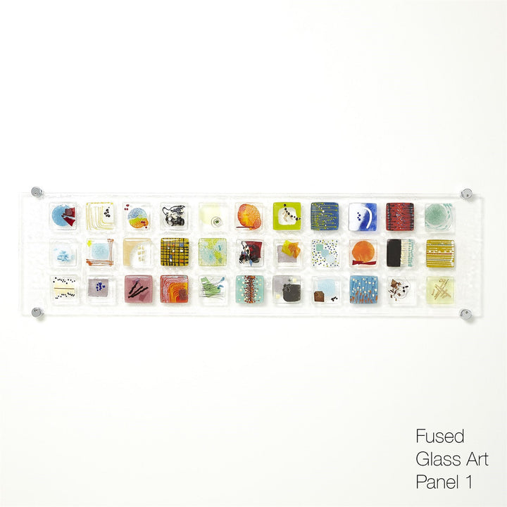 Fused Glass Art Wall Panel-Global Views-GVSA-1.10788-Wall ArtPanel 1-5-France and Son