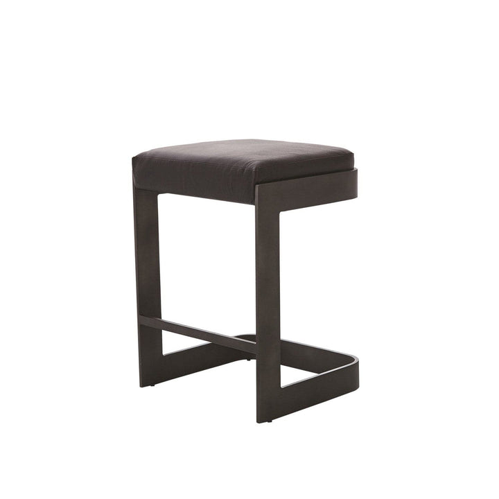 Regan Low Bar Stool-Global Views-GVSA-7.90826-Bar StoolsSmall-Black Leather - Graphite-5-France and Son