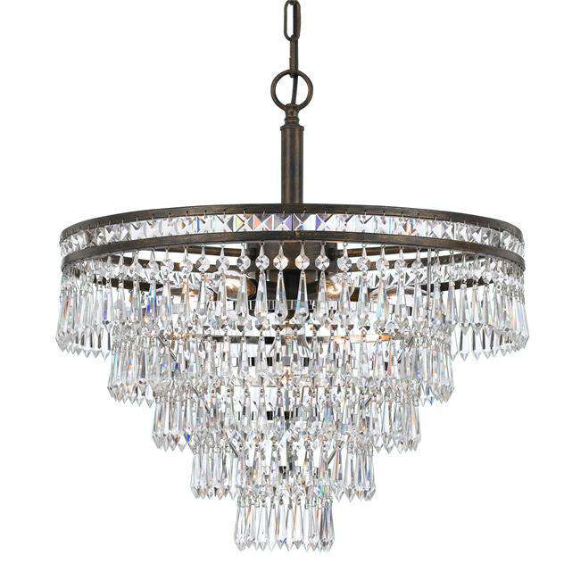 Mercer 6 Light Chandelier-Crystorama Lighting Company-CRYSTO-5264-EB-CL-MWP-ChandeliersBronze-1-France and Son