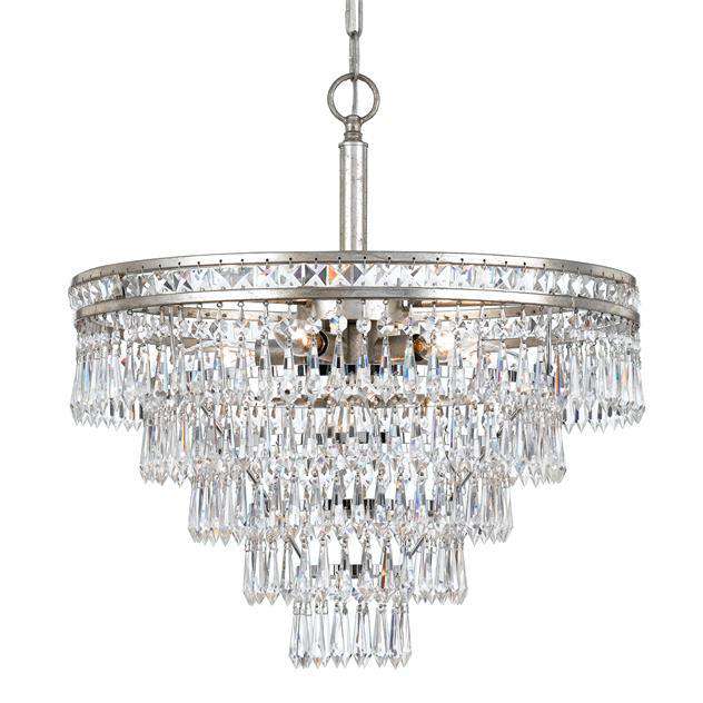 Mercer 6 Light Chandelier-Crystorama Lighting Company-CRYSTO-5264-OS-CL-MWP-ChandeliersSilver-2-France and Son