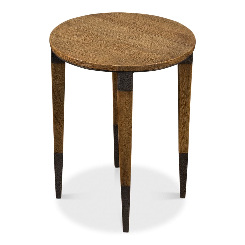 Round Saber Leg Chairside Table-SARREID-SARREID-52720-Side Tables-1-France and Son