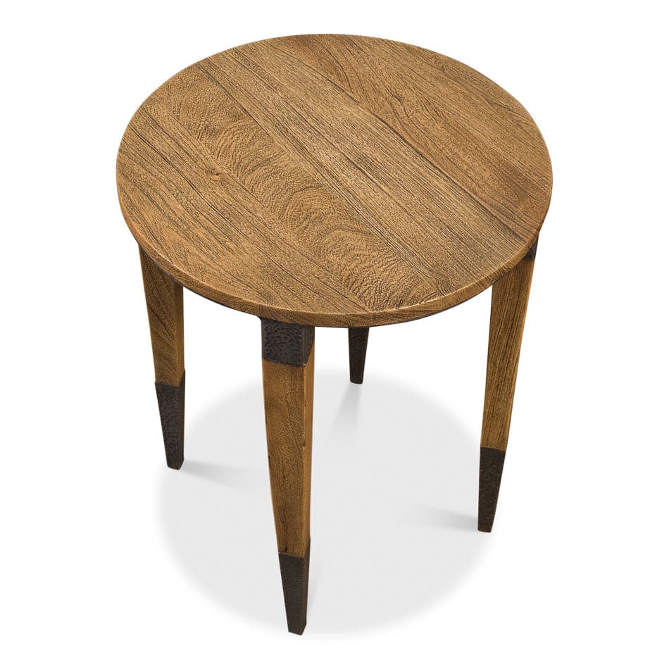 Round Saber Leg Chairside Table-SARREID-SARREID-52720-Side Tables-2-France and Son