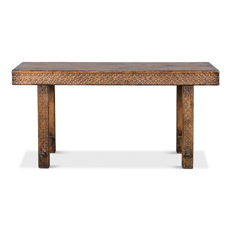 Honeycomb & Cross Console Table-SARREID-SARREID-52764-Console Tables-2-France and Son