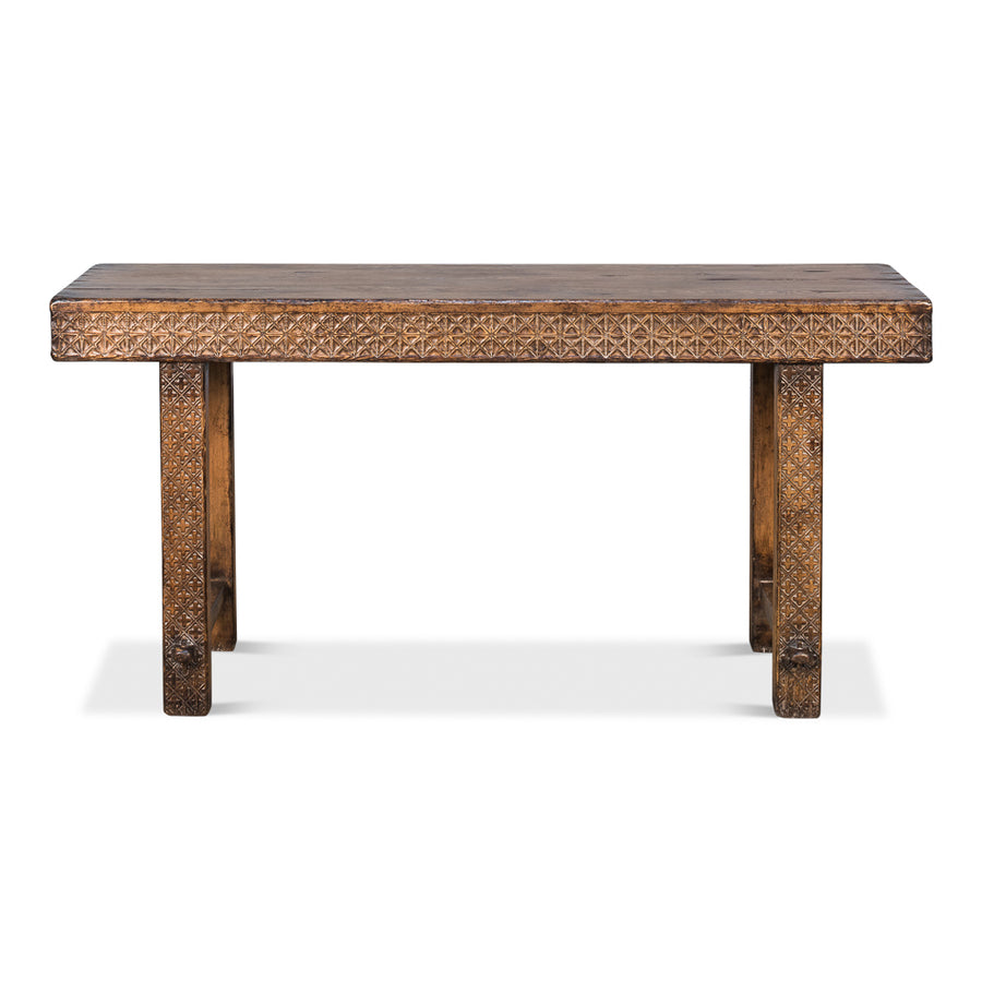 Honeycomb & Cross Console Table-SARREID-SARREID-52764-Console Tables-2-France and Son