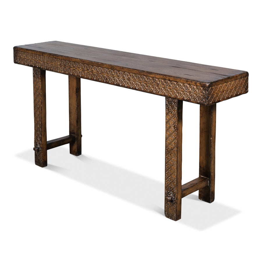 Honeycomb & Cross Console Table-SARREID-SARREID-52764-Console Tables-1-France and Son