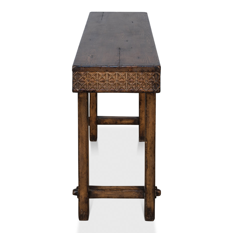 Honeycomb & Cross Console Table-SARREID-SARREID-52764-Console Tables-3-France and Son